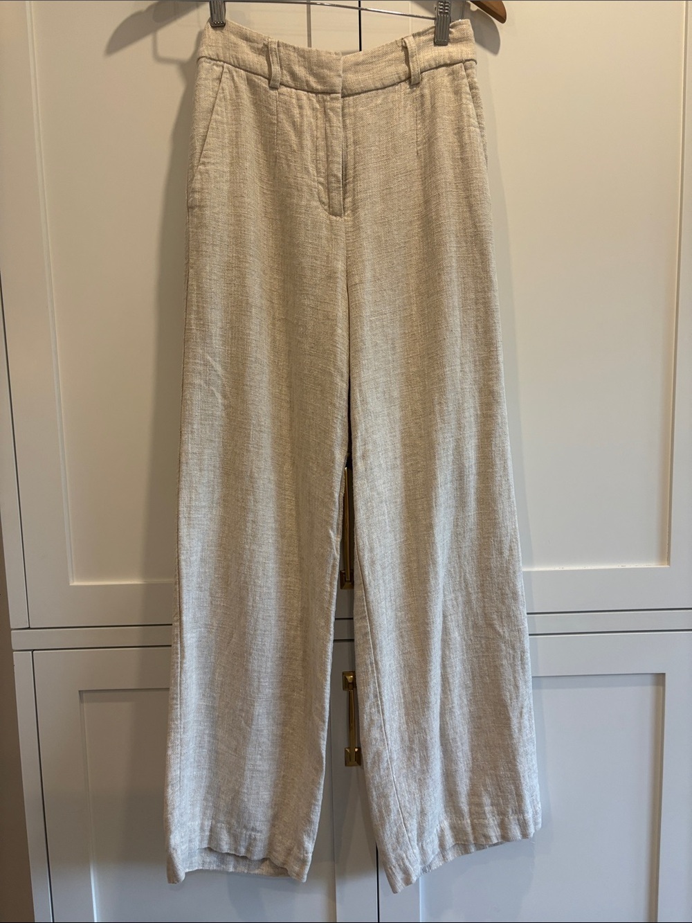 Dynamite Yasmin Striagnt leg Linen-Blend Pants Light Beige SZ 0 - Picture 2 of 13
